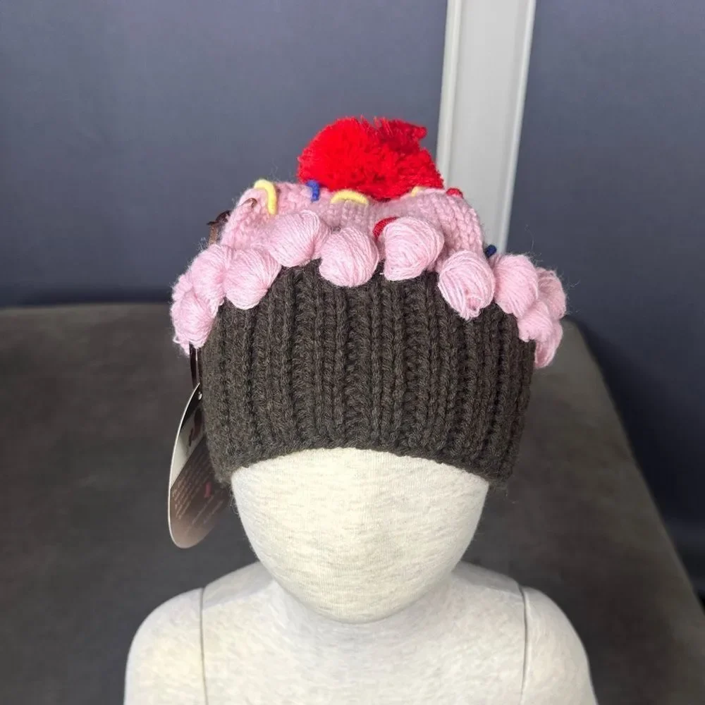 Daisy Baby Girls Pink Cupcake Hat Beanie Birthday 6-12 months NWT